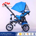 Stahlrahmen EN71 Kind Dreirad mit Rücksitz / modische Kinder Klappdreirad / Luxus Baby Dreirad mit Wagen